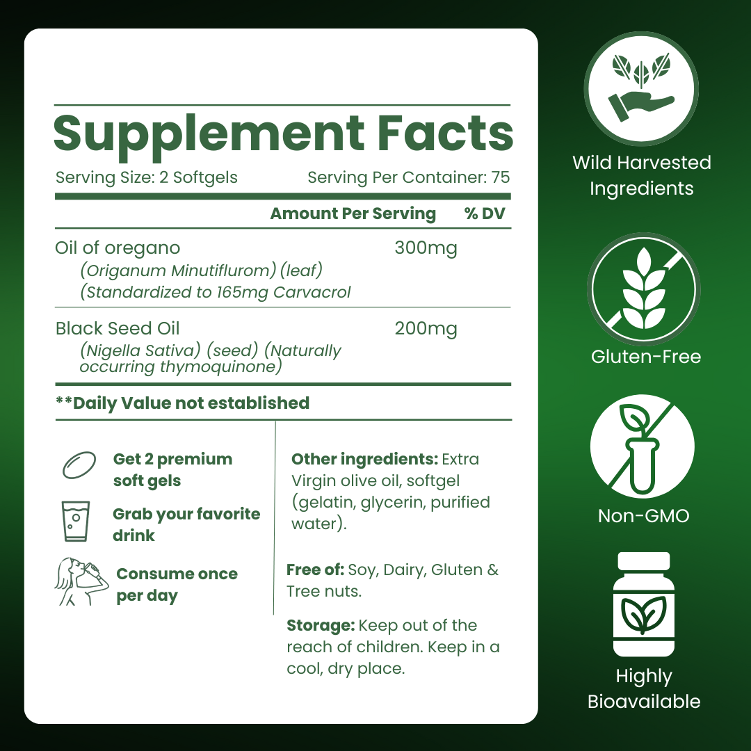 Oil of Oregano with Black Seed Oil (6,000mg)